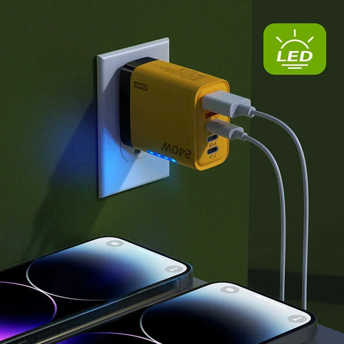 240W GaN 5 in 1 USB C Charger Fast Charging Phone Charger Power Adapter Type C EU/US Plug Wall Charger For iPhone Samsung Xiaomi